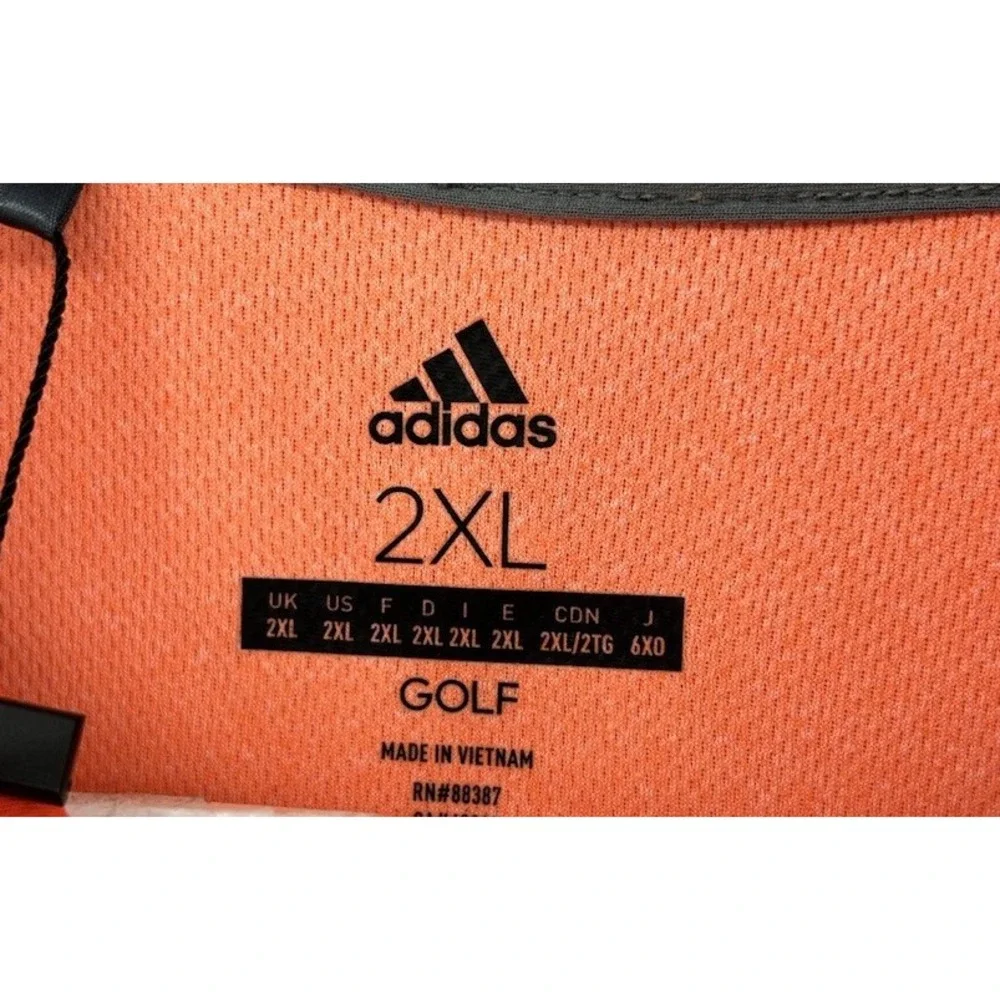 Adidas Golf Short Sleeve Polo Shirt Blaze Orange Men's Size 2XL NWT